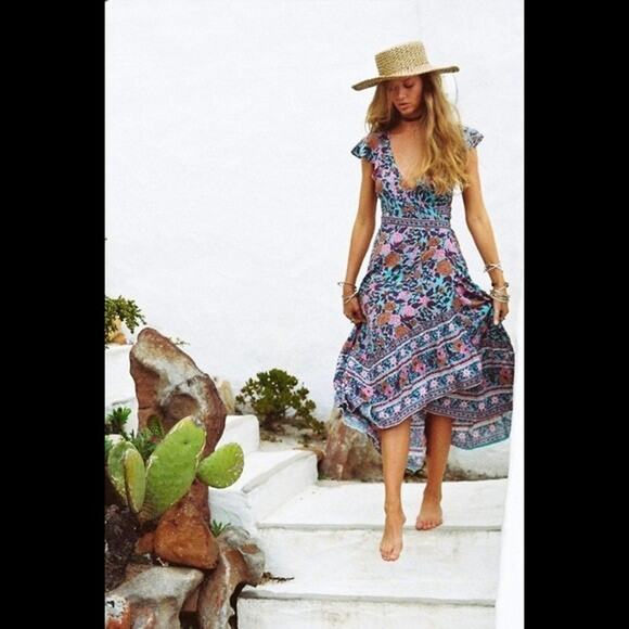 ARNHEM Spanish Rose Midi Dress Wrap AUS 8 US 4 Fit XS S - Picture 14 of 16